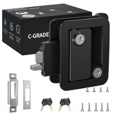 HZRVTECH front view of RV door lock showing secure design and easy installation