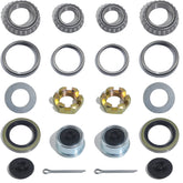 iBroPrat front view of two complete 20-piece bearing kits showing included hardware and benefits