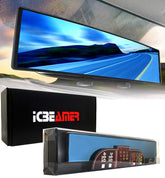 ICBEAMER front view showing full 14.2-inch mirror and packaging for clearer rear sight