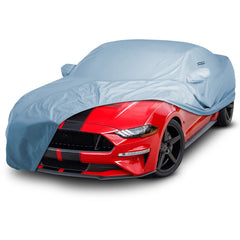 iCarCover front-angle showing full coverage and clean lines for Mustang protection