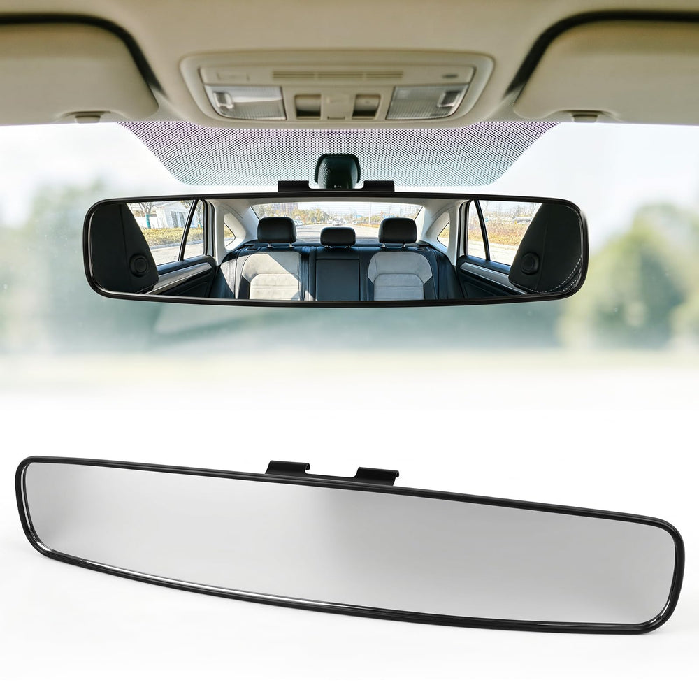 ICHEPLUS front view of 17-inch mirror showing broad coverage and improved visibility