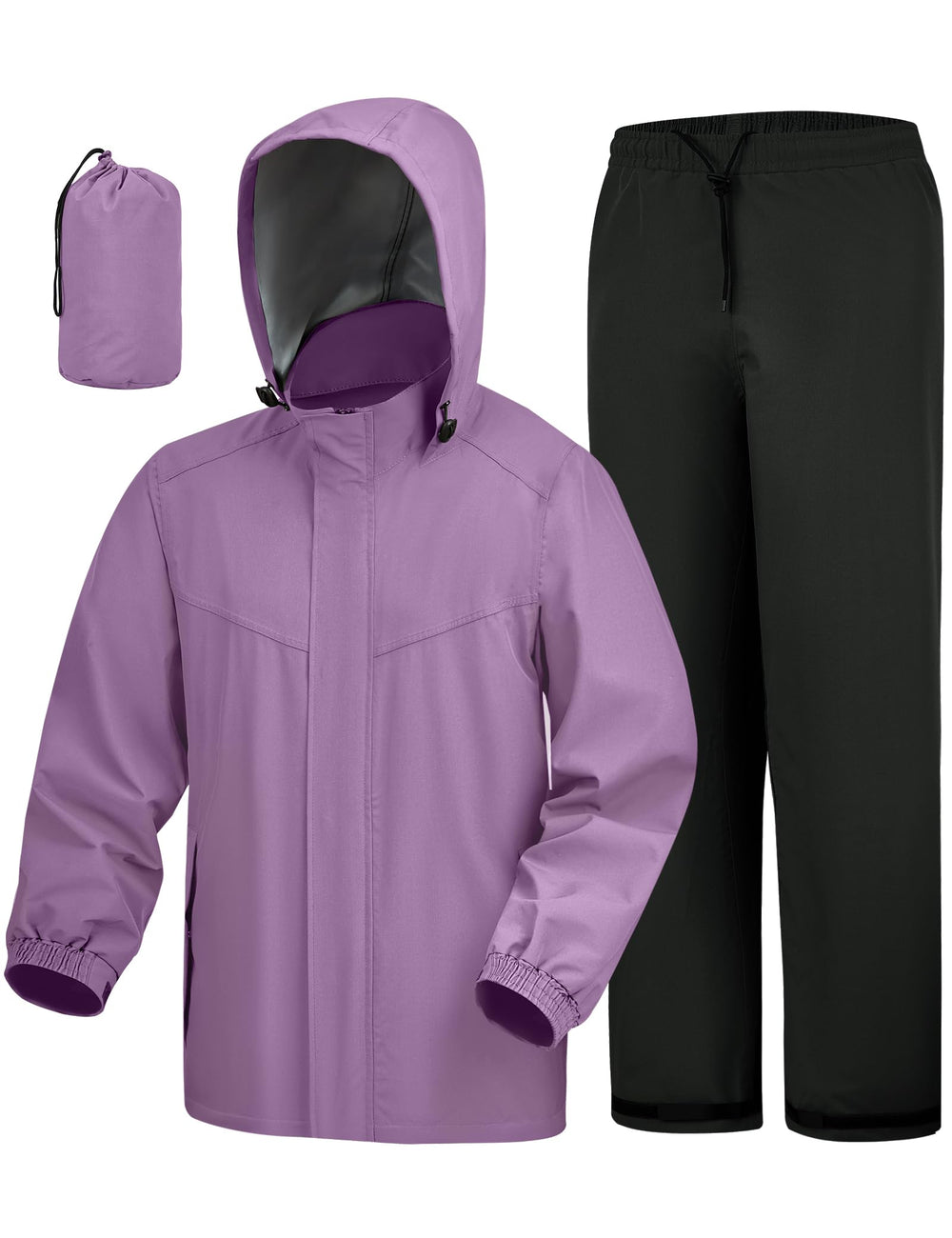 iCreek rain suit front view showing full coverage and quick protection