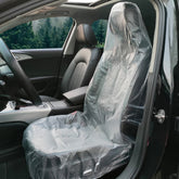ICWEIMEI front pack of 100 clear seat covers showing quantity and convenience