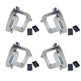 iFJF front view of four silver clamps showing complete kit and benefits