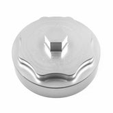 iFJF fuel cap front view showing durable silver finish and OEM fitment benefit