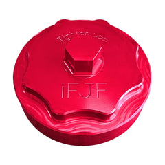 iFJF front view of red fuel filter cap showing fit and finish for durable replacement
