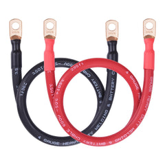iGreely 4 AWG pair front view showing red and black cables and lugs for reliable connections