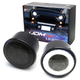 iJDMTOY front assembly mounted on Jeep Wrangler JK for modern lighting