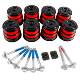 iKer front packaging shot showing complete bushing kit and bolts benefit durable replacement