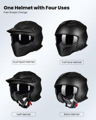 ILM 726X side profile with attached chin guard demonstrating extra coverage and versatility