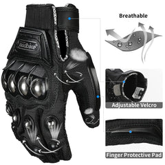 ILM gloves being worn on motorcycle showing secure control and protection