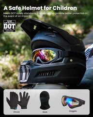 ILM helmet side profile with removable visor for sun and debris blocking