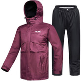 ILM RS02 front view showing jacket and pants, clear waterproof protection