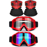 immoono front view of goggles and skull masks showing full kit protection