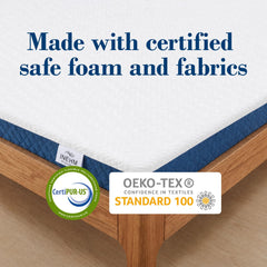 INEHM non-slip base shown under mattress for secure travel placement