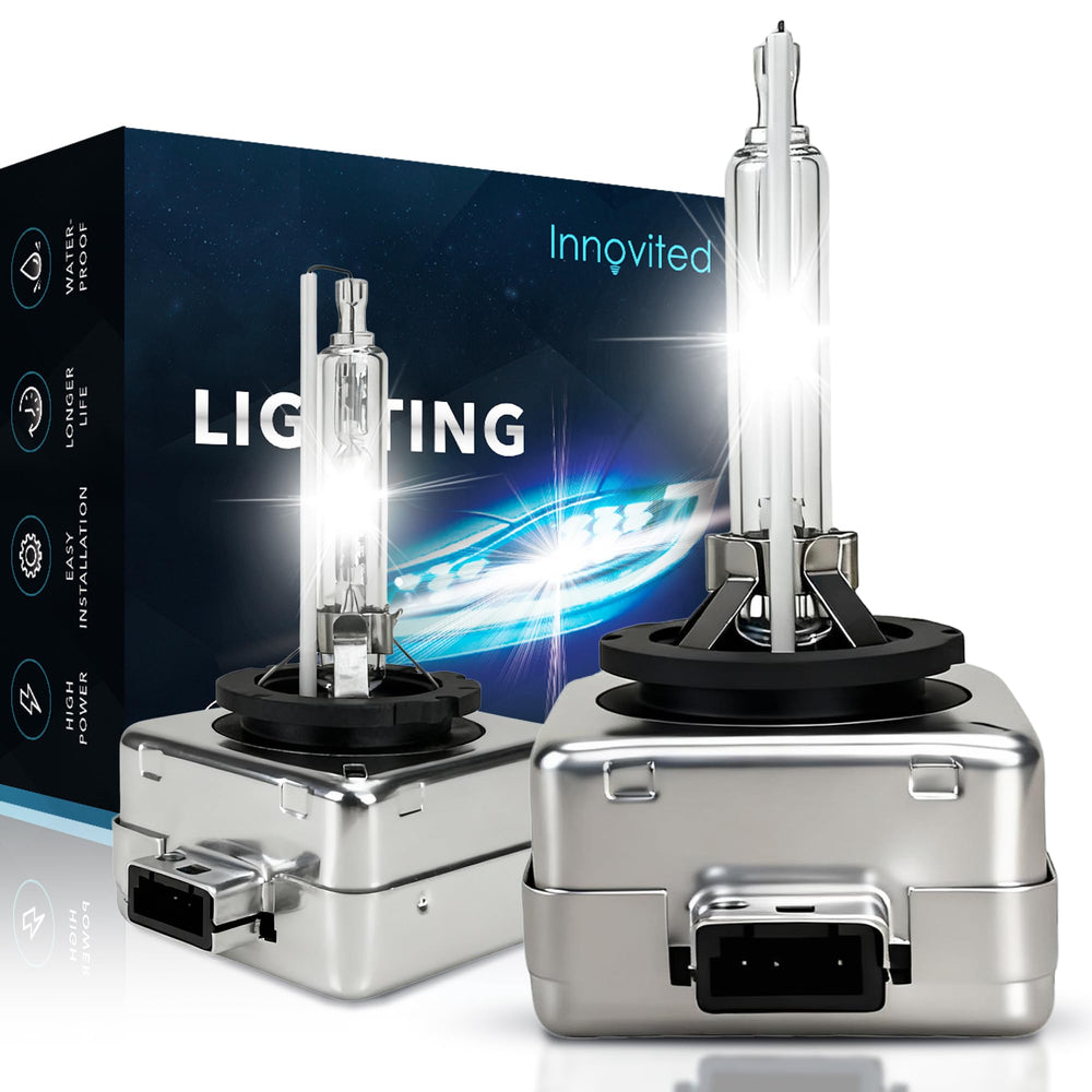 Innovited D1S front packaging showing two bulbs and benefits