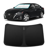 INSAUTO front view of fitted shade showing full windshield coverage and protection