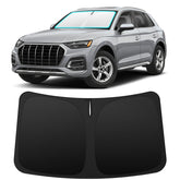 INSAUTO front view of sun shade fitted to Audi Q5 showing perfect coverage and protection