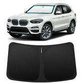 INSAUTO front view on BMW X3 showing full windshield coverage and protection