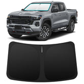 INSAUTO front view installed on Chevy Colorado showing full windshield coverage and sun protection