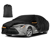 INSAUTO cover on Corolla front three-quarters view showing fit and protection