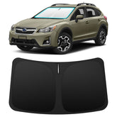 INSAUTO front view on Crosstrek showing full windshield coverage and UV protection