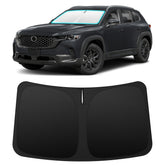 INSAUTO front view showing custom-fit sun shade protecting windshield and reducing glare