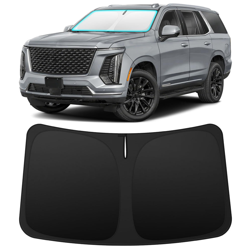 INSAUTO front windshield fitted on Escalade showing full coverage and protection