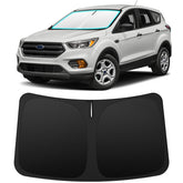 INSAUTO front view of sun shade fitting Ford Escape windshield showing full coverage and protection