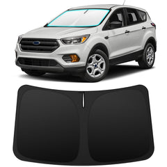 INSAUTO front view of sun shade fitting Ford Escape windshield showing full coverage and protection