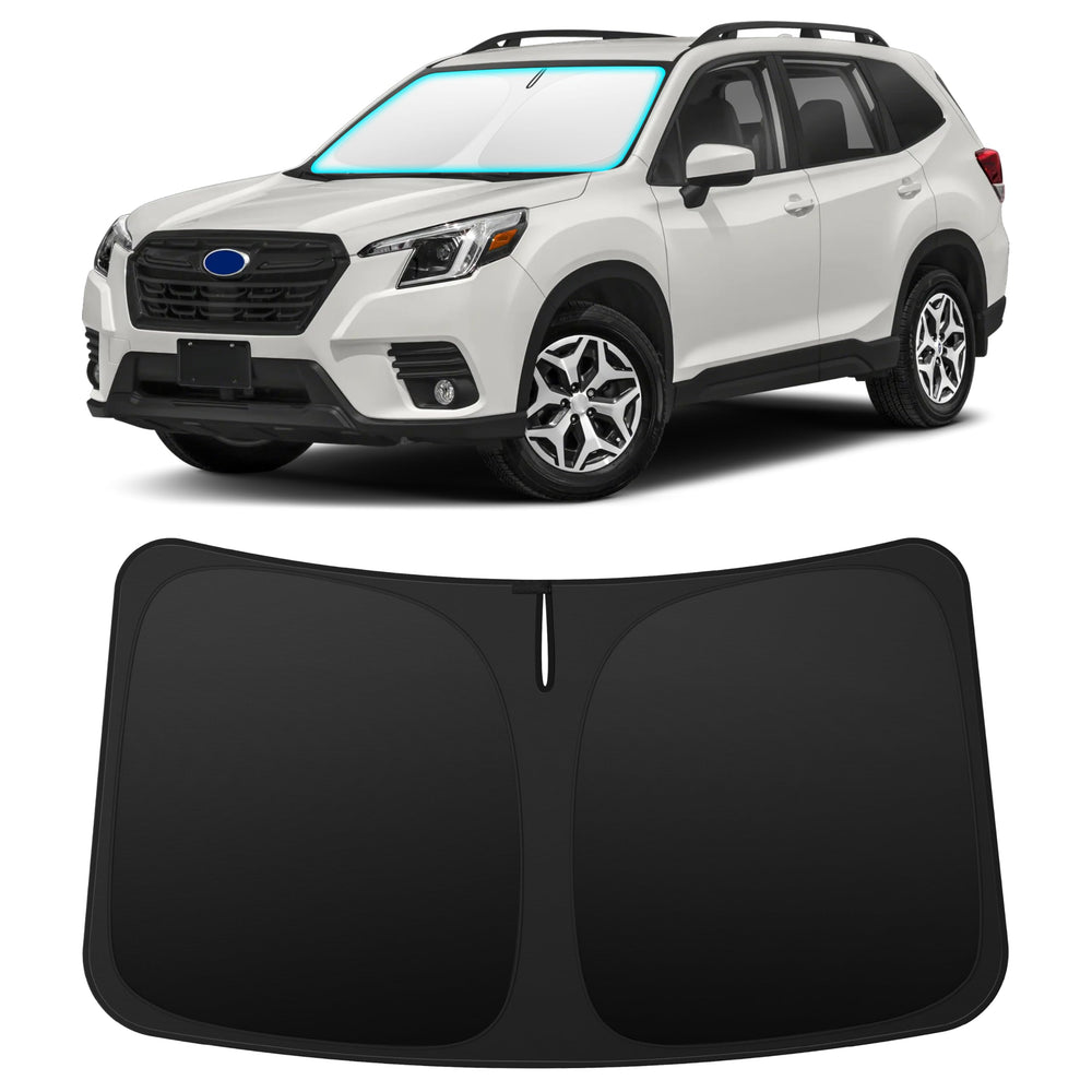 INSAUTO front view in Forester showing full windshield coverage and sun protection