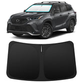 INSAUTO front fit on Highlander windshield showing edge-to-edge coverage and protection