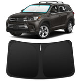 INSAUTO front-fit sun shade on Highlander windshield showing full coverage and protection
