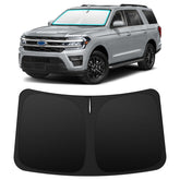 INSAUTO front-fit shade showing exact windshield coverage and protection