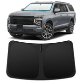 INSAUTO front view showing custom Suburban windshield fit and full coverage benefit