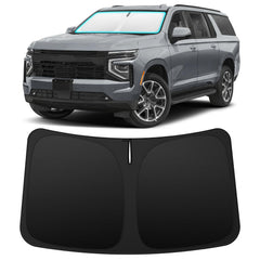 INSAUTO front view showing custom Suburban windshield fit and full coverage benefit