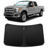INSAUTO front view of custom-fit shade offering full windshield coverage and protection