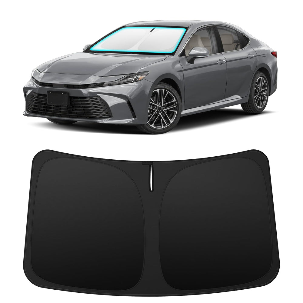 INSAUTO front view on Camry windshield showing precise fit and full coverage
