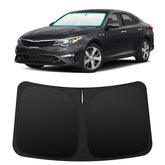 INSAUTO front view of custom-fit shade protecting windshield, reduces cabin heat