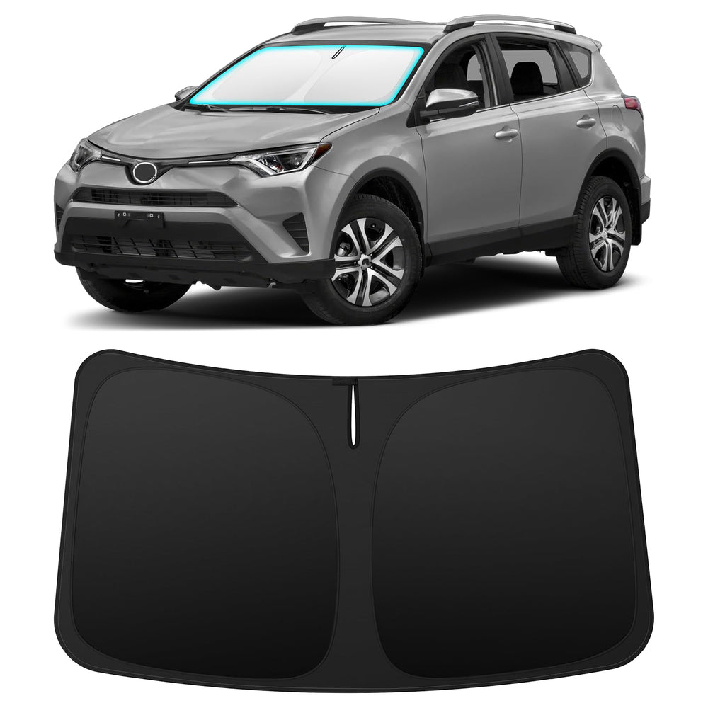 INSAUTO front view on RAV4 showing full windshield coverage and sun protection