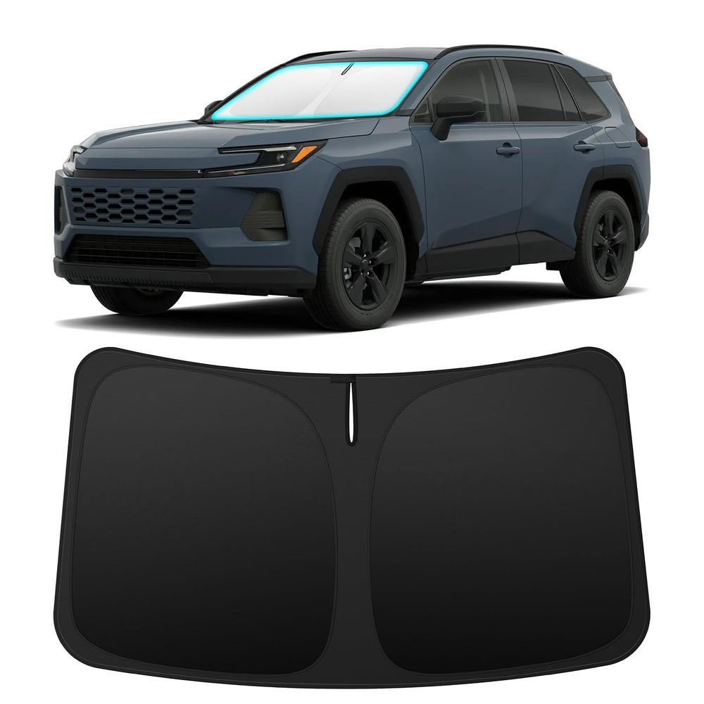 INSAUTO front view showing precise windshield fit and full coverage benefit