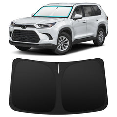 INSAUTO front view installed on Grand Highlander windshield showing full coverage and cooler cabin
