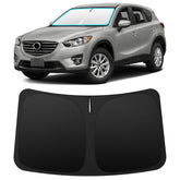 INSAUTO front view installed on Mazda CX-5 showing full windshield coverage and sun reduction
