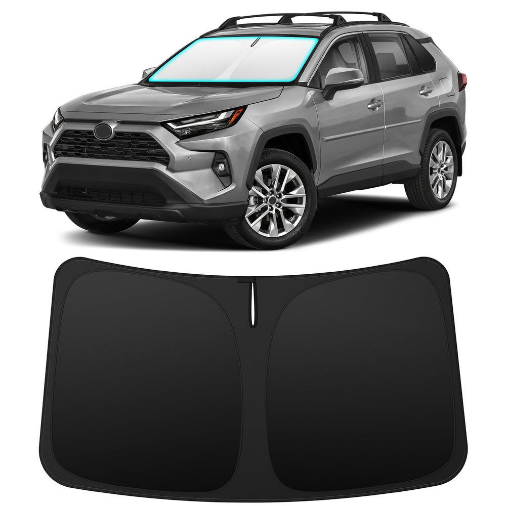 INSAUTO front view showing full windshield coverage and precise fit benefits