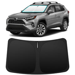 INSAUTO front view showing full windshield coverage and precise fit benefits