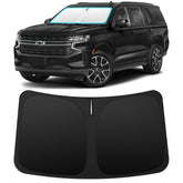 INSAUTO front view of sun shade showing full windshield coverage and protection