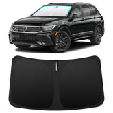 INSAUTO front view of custom Tiguan sun shade showing full coverage and protection