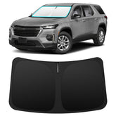 INSAUTO front view on Traverse windshield showing full coverage and sun blockage