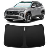 INSAUTO custom-fit front view showing full windshield coverage and neat edges