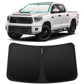 INSAUTO front view of sun shade showing full windshield coverage and protection